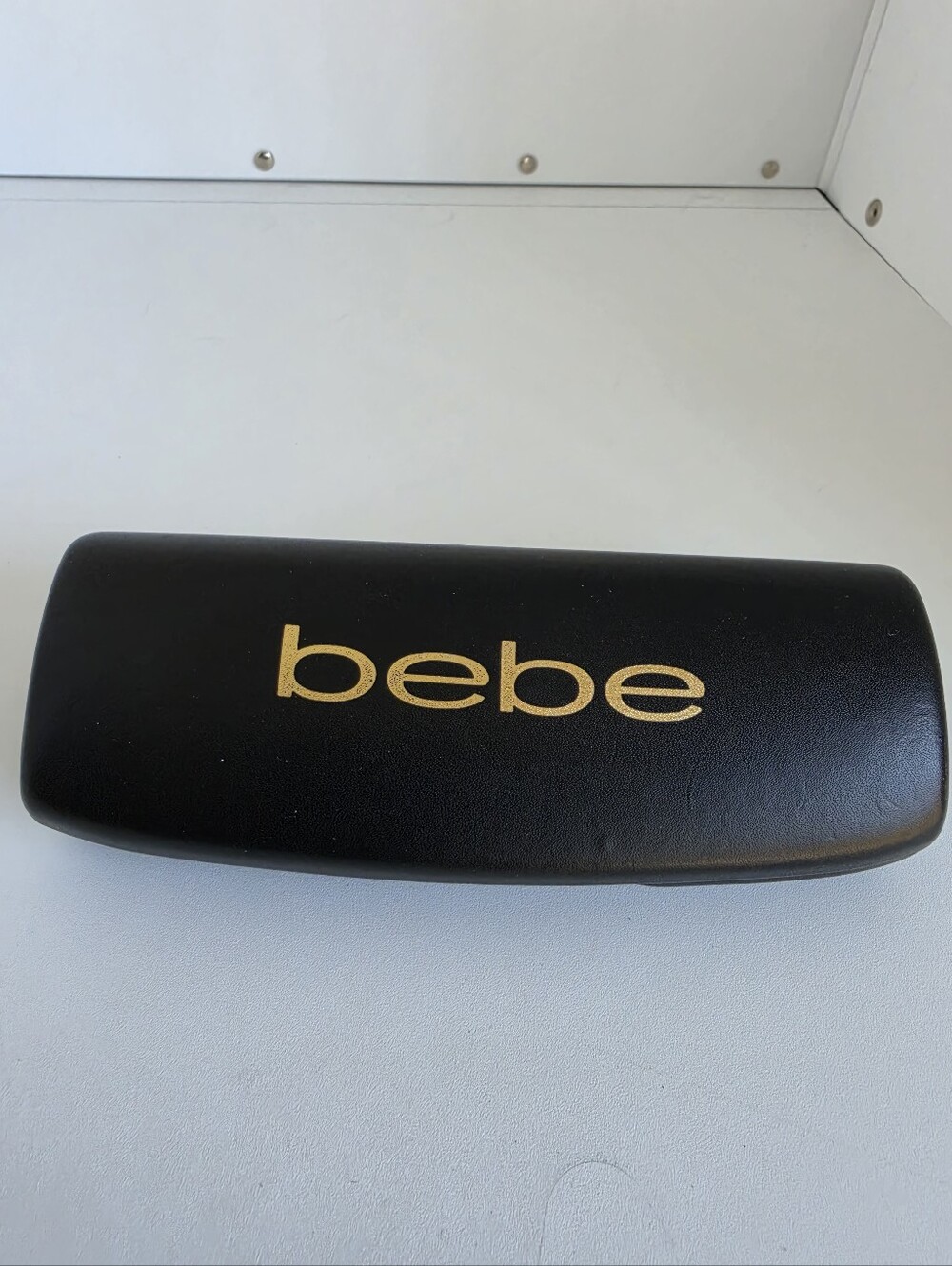 Black Hard Eyeglasses Sunglasses Case BeBe Gold Logo Pre-Owned